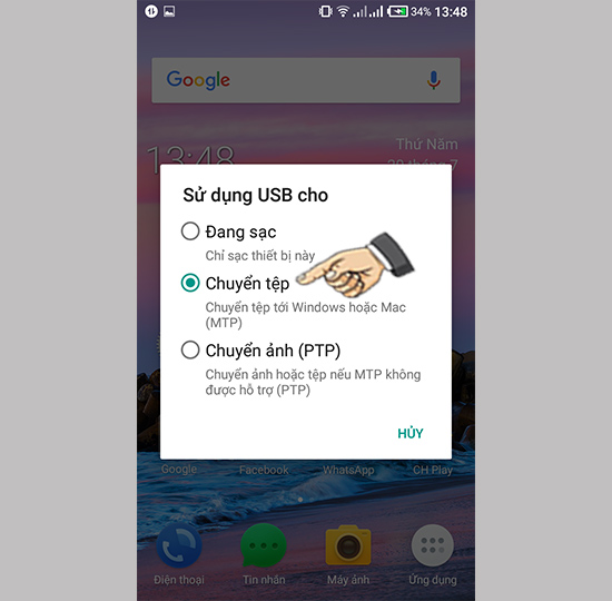 Chọn chuyển tệp